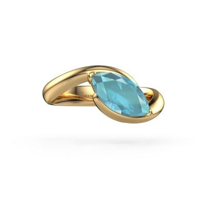 Verlobungsring Aida MRQ 585 Gold Blau Topas 11x5.5 mm