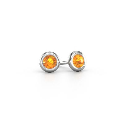 Stud earrings Lieke RND 950 platinum citrin 4 mm