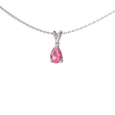 Pendant Sam PER 585 white gold pink sapphire 7x5 mm