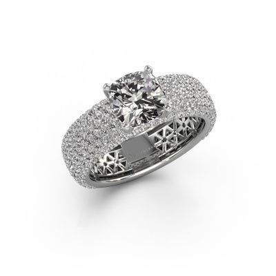 Engagement ring Darcy 585 white gold lab grown diamond 3.37 crt