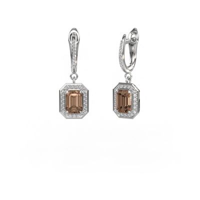 Drop earrings Dodie 2 950 platinum brown diamond 2.045 crt