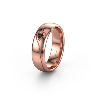 Wedding ring WH0168L36AP 585 rose gold black diamond ±0.24x0.07 in
