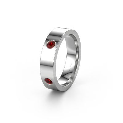 Wedding ring WH0104L15BP 585 white gold garnet 3 mm ±4x2 mm