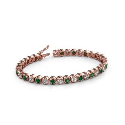 Tennis bracelet Bianca 4 mm 585 rose gold emerald 4 mm