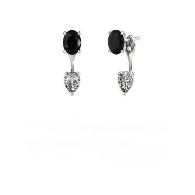 Pendants d'oreilles Kate OVL-PER 950 platine diamant noir 3.40 crt