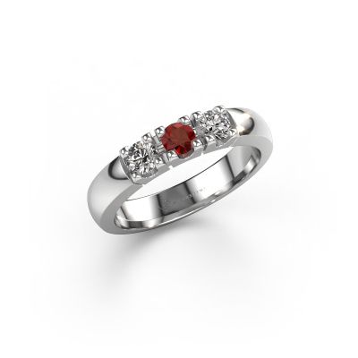 Ring Rianne 3 950 platinum garnet 3.4 mm