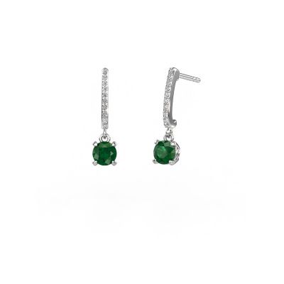 Drop earrings Tanja 1 950 platinum emerald 5 mm
