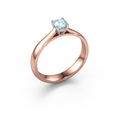 Verlobungsring Sam 585 Roségold Aquamarin 4.2 mm