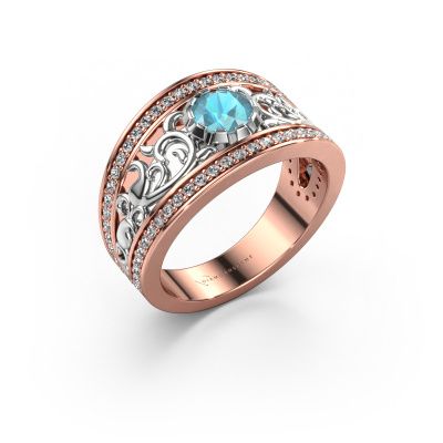 Ring Marilee 585 rose gold blue topaz 5 mm