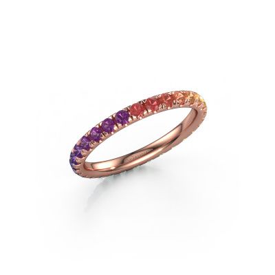 Stackable ring Jackie 2.0 585 rose gold Rainbow sapphire 1 2 mm