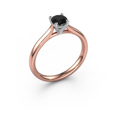 Engagement ring Mignon rnd 1 585 rose gold black diamond 0.60 crt