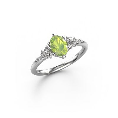 Ring Royce OVL 950 platinum peridot 7x5 mm