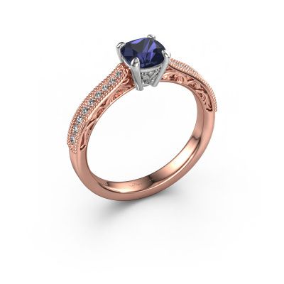 Engagement ring Shonta CUS 585 rose gold sapphire 5.5 mm