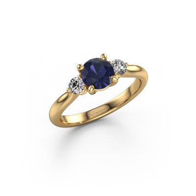 Engagement ring Lieselot RND 585 gold sapphire 6.5 mm