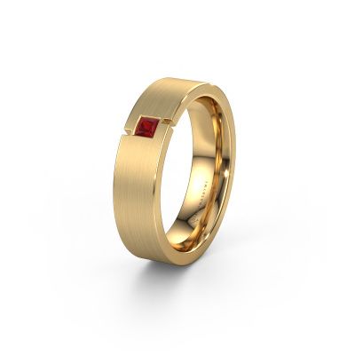 Wedding ring WH2040L 585 gold ruby ±0.22x0.09in