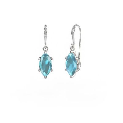 Drop earrings Laurie MRQ 2 585 white gold blue topaz 10x5 mm