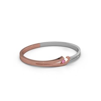 Bracelet jonc Yentl 585 or rose saphir rose 3.7 mm