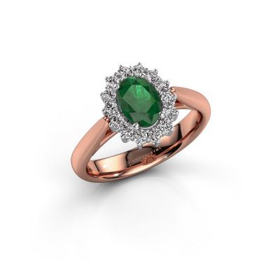 Engagement ring Margien 1 585 rose gold emerald 7x5 mm