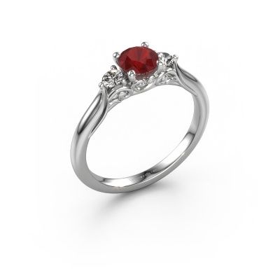 Engagement ring Laurian RND 950 platinum ruby 5 mm