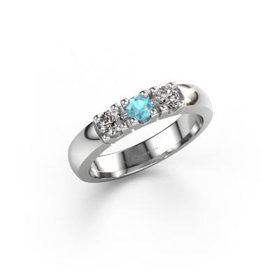 Ring Rianne 3 950 platinum blue topaz 3.4 mm