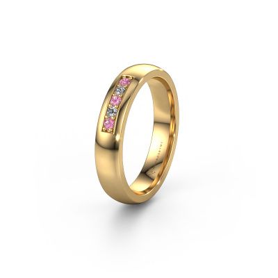 Wedding ring WH0111L24BP 585 gold pink sapphire ±0.16x0.08 in