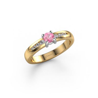 Engagement ring Zohra 585 gold pink sapphire 4 mm