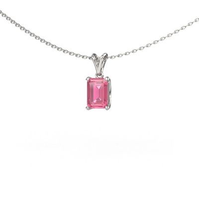 Pendant Sam EME 585 white gold pink sapphire 7x5 mm