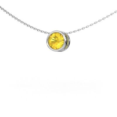 Pendant Lavon RND 585 white gold yellow sapphire 6.5 mm