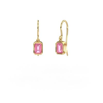 Earrings Lavon EME 585 gold pink sapphire 6x4 mm