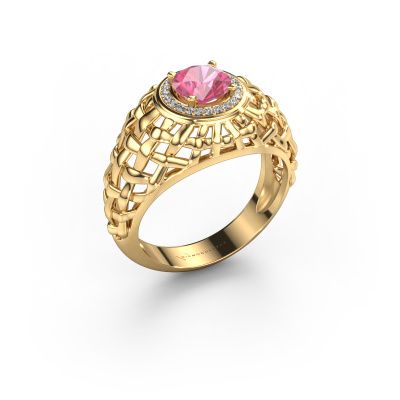 Bague pinky Jens 585 or jaune saphir rose 6.5 mm