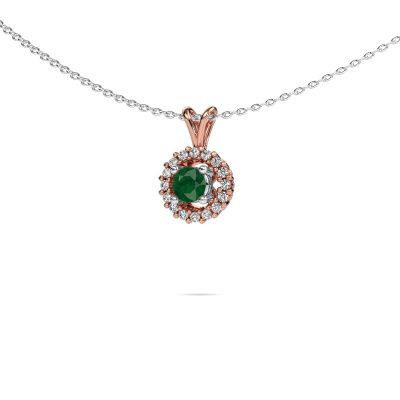 Pendant Tennille 585 rose gold emerald 4 mm