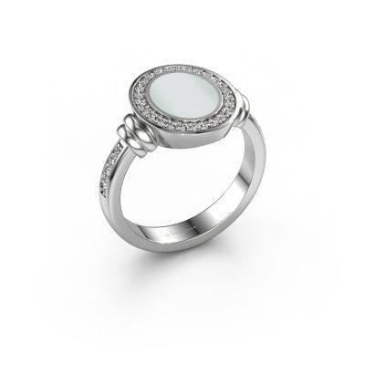 Signet ring Servie 1 950 platinum green sardonyx 10x8 mm