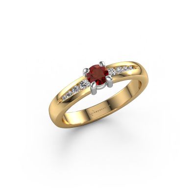 Engagement ring Zohra 585 gold garnet 4 mm