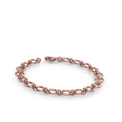 Flat link bracelet Oval link 4 10mm 585 rose gold