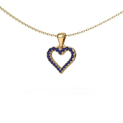 Pendant Heart 7 585 gold sapphire 1 mm