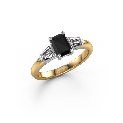 Verlovingsring Kina EME 585 goud zwarte diamant 1.40 crt