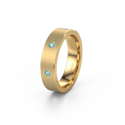 Wedding ring WH0105L15BM 585 gold blue topaz 2 mm ±0.20x0.08 in