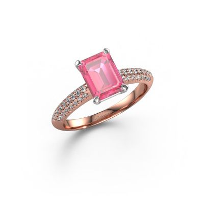 Verlobungsring Morane EME 585 Roségold Pink Saphir 8x6 mm