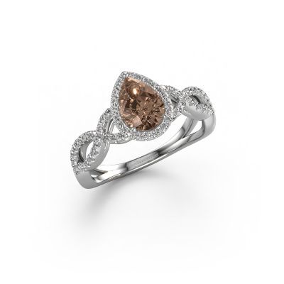 Verlobungsring Dionne pear 585 Weißgold Braun Diamant 0.99 crt