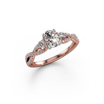 Verlovingsring Marilou OVL 585 rosé goud diamant 0.96 crt