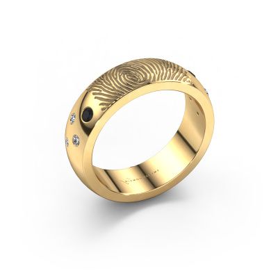 Alliance Minke 585 or jaune ±6x2.3 mm diamant noir