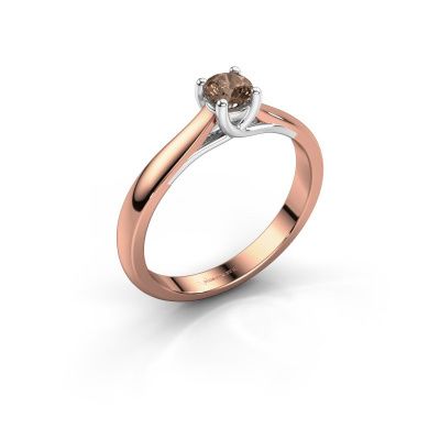 Verlovingsring Mia 1 585 rosé goud bruine diamant 0.25 crt