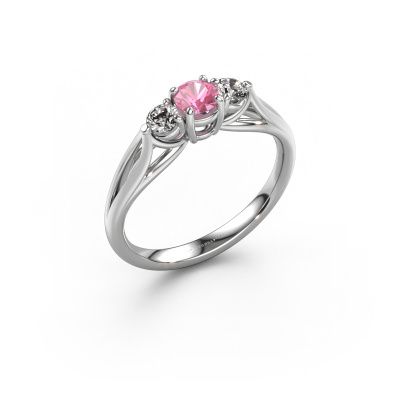 Engagement ring Amie RND 585 white gold pink sapphire 4.2 mm