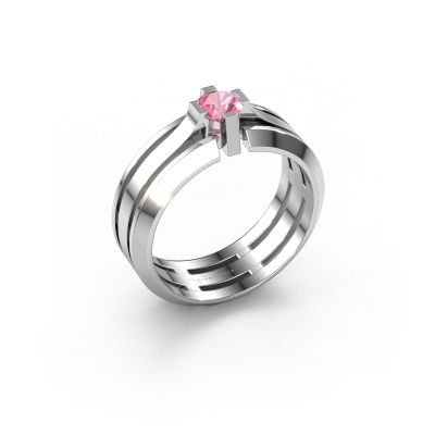 Men's ring Sem 950 platinum pink sapphire 4.7 mm