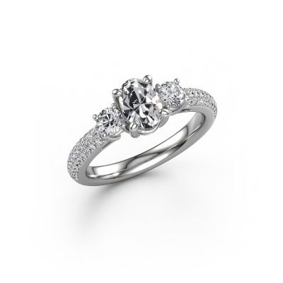 Bague de fiançailles Marielle OVL 950 platine diamant 1.37 crt