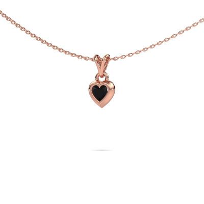 Anhänger Charlotte Heart 585 Roségold Schwarz Diamant 0.30 crt