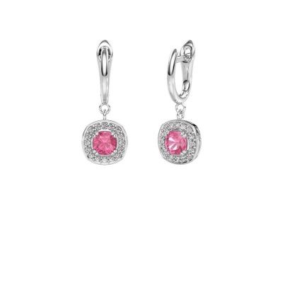 Drop earrings Marlotte 1 950 platinum pink sapphire 5 mm