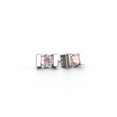 Stud earrings Lieve 585 white gold morganite champagne 3.7 mm