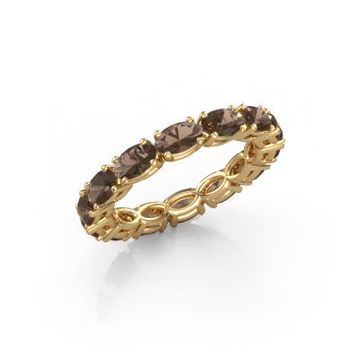 Ring Vivienne OVL 5x3 585 gold smokey quartz 5x3 mm