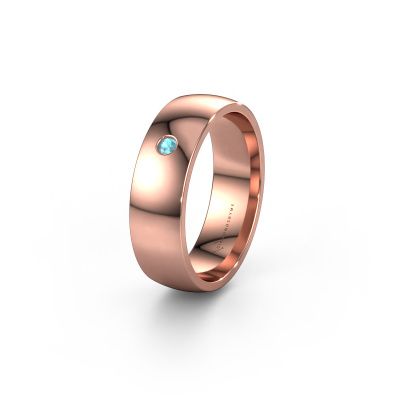 Wedding ring WH0101L26AP 585 rose gold blue topaz ±0.24x0.05 in
